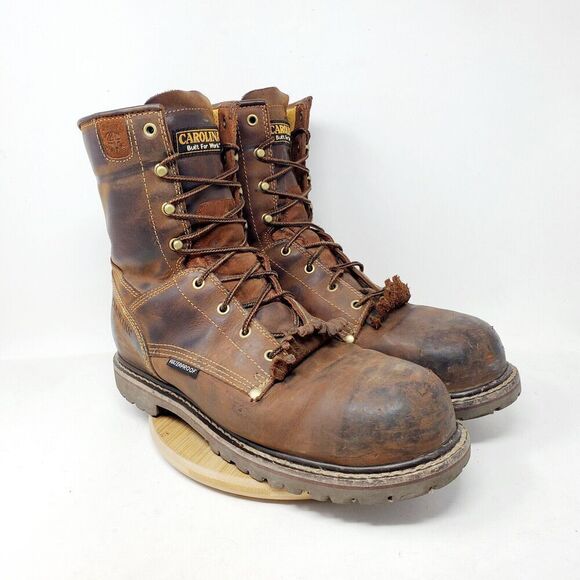 Carolina Boots Mens 11.5 D Comp Toe EH Brown Leather Work 28 Series Shoe CA8528 - Picture 8 of 16